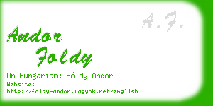 andor foldy business card