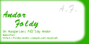 andor foldy business card